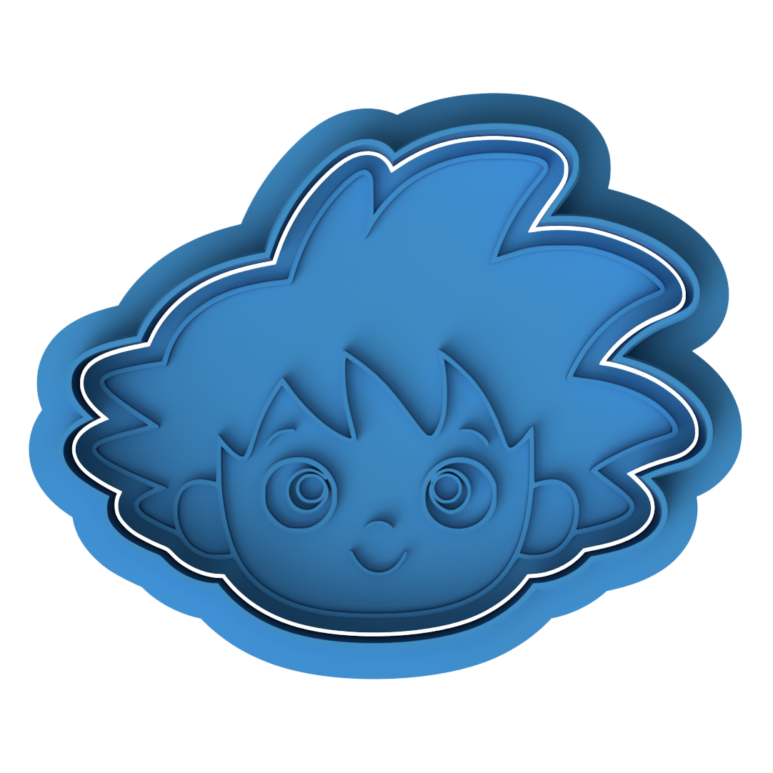Gohan Style Young Anime Character Cookie Cutter and Embosser Set – Dragon Ball Z Theme Baking Tool