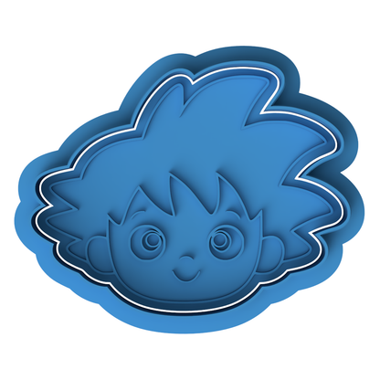 Gohan Style Young Anime Character Cookie Cutter and Embosser Set – Dragon Ball Z Theme Baking Tool