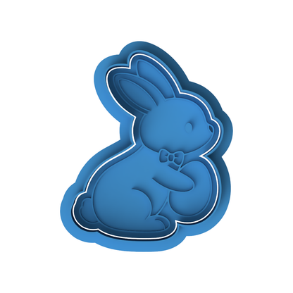 Easter Bunny with Egg Cookie Cutter and Embosser Set – Holiday Collection