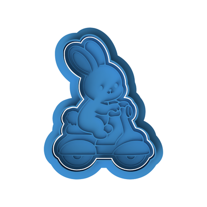 Bunny on Scooter Cookie Cutter and Embosser Set – Holiday Collection