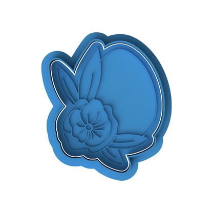 Elegant Floral Easter Egg Cookie Cutter and Embosser Set