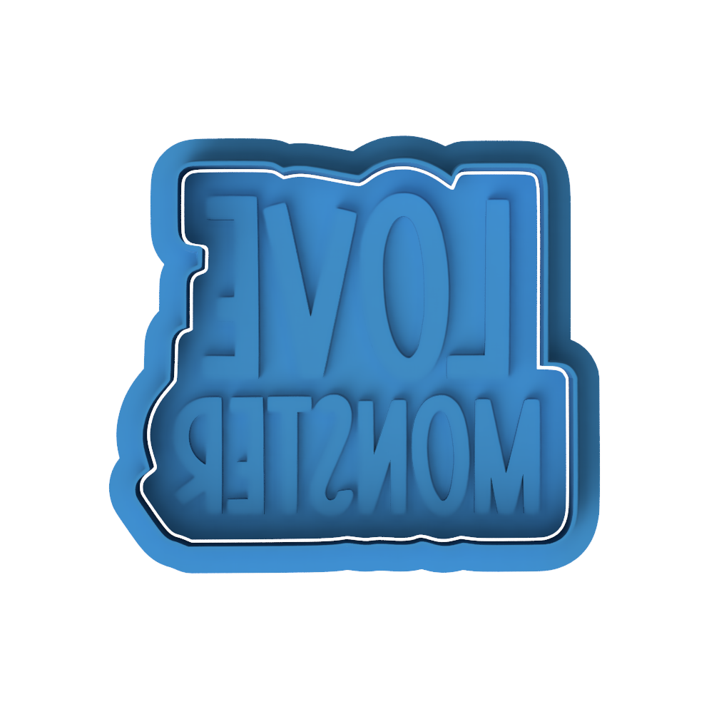 Love Monster Text Plaque Cookie Cutter and Embosser Stamp | Funny Valentine, Kids Theme, Cute Phrase