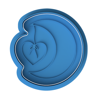 Crescent Moon with Hanging Heart Cookie Cutter and Embosser Stamp | Love You To The Moon, Baby Shower, Nursery Theme