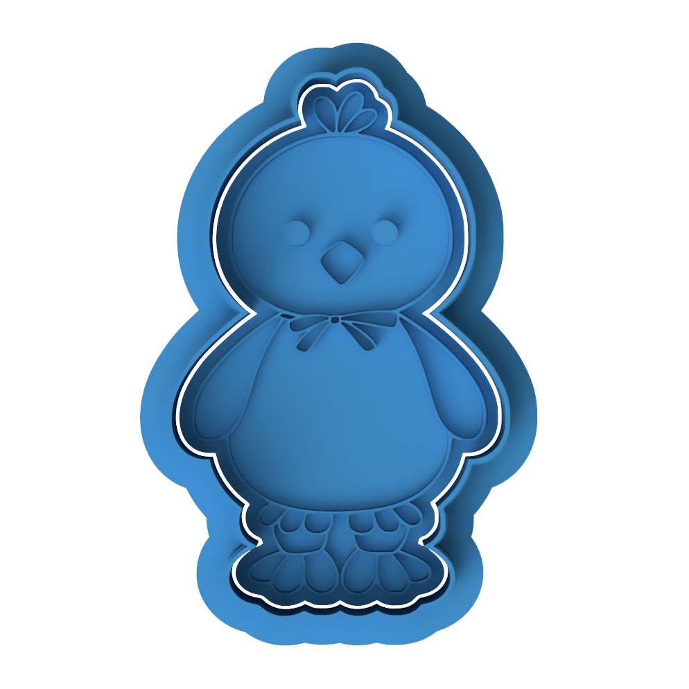 Cute Easter Chick with Bow Tie Cookie Cutter and Embosser Stamp | Spring Chicken, Farm Animal, Baby Shower