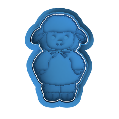 Cute Lamb with Bow Tie Cookie Cutter and Embosser Stamp | Easter Sheep, Farm Animal, Baby Shower