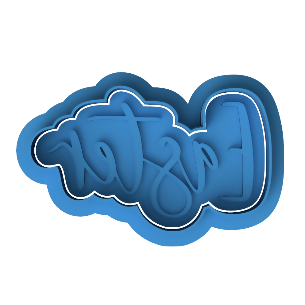 Easter Script Cookie Cutter and Embosser Stamp | Modern Calligraphy, Spring Holiday, Text Plaque