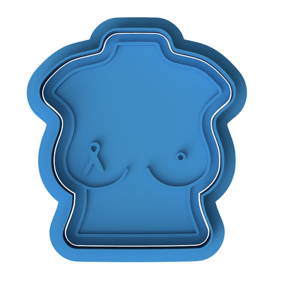 Breast Cancer Awareness Torso Cookie Cutter and Embosser Stamp | Pink Ribbon, Survivor Support