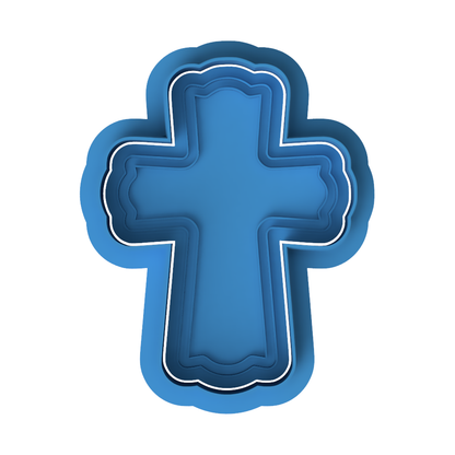 Ornate Cross Cookie Cutter and Embosser | Religious Celebration & Baptism Baking Tool