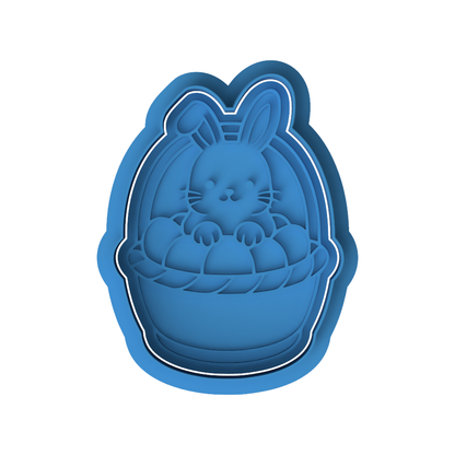 Easter Bunny in Basket Cookie Cutter and Embosser Set – Easter Collection