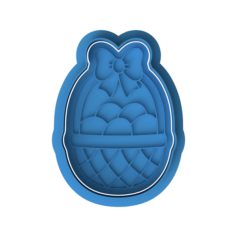 Easter Egg Basket with Bow Cookie Cutter and Embosser Set – Easter Collection