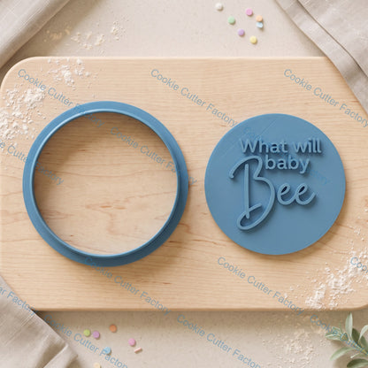 What Will Baby Bee Cookie Cutter and Embosser Stamp Set | Baby Shower, Gender Reveal, Sweet Bee