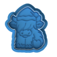 Highland Cow Santa Cookie Cutter & Embosser – Christmas Cow Cookie Design