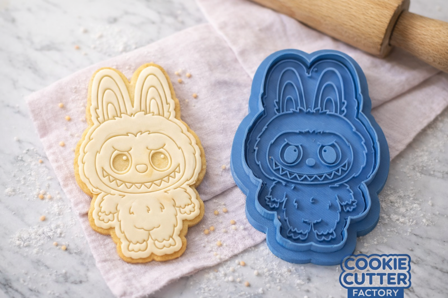 Labubu Full Body Monster Bunny Cookie Cutter & Embosser Full-Body Biscuit Stamp