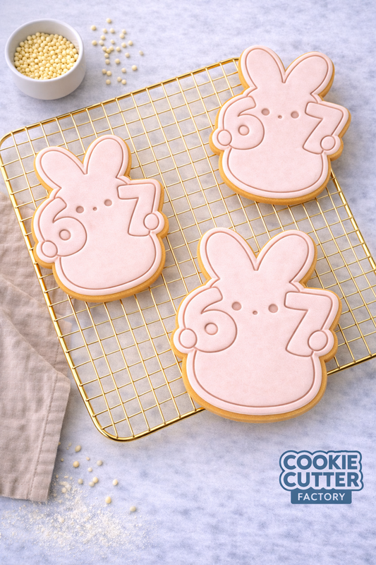 6 7 Bunny Peep TikTok Meme Cookie Cutter and Embosser Set – Funny Easter Collection