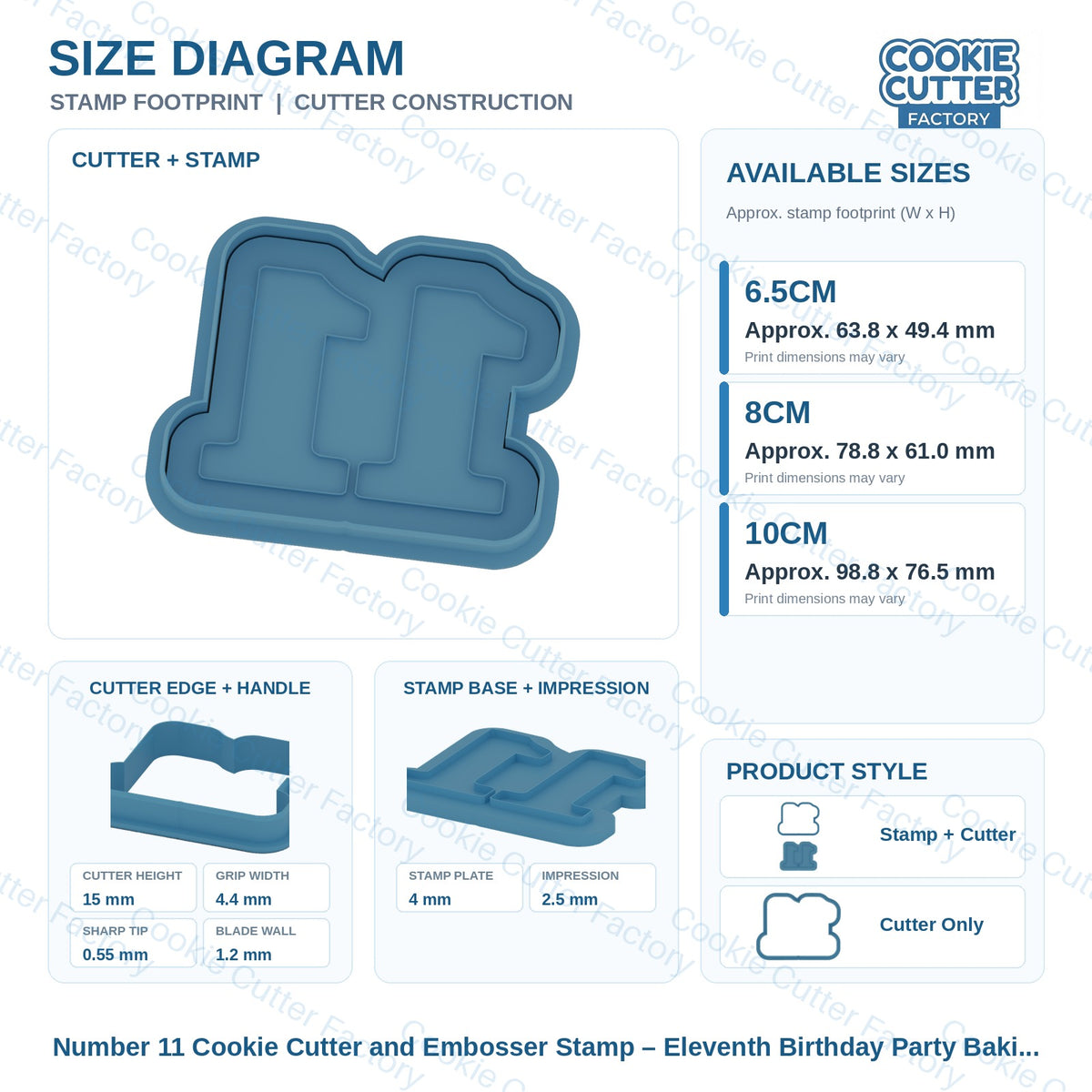 Number 11 Cookie Cutter and Embosser Stamp – Eleventh Birthday Party Baking | CCF_APPROVED_MEDIA_V1:3:7c0409a658934f8fd7cfb5f8202460c4631794d652b11393a88cae62de1a83e0