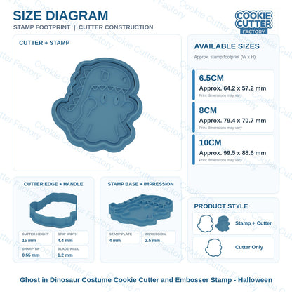 Ghost in Dinosaur Costume Cookie Cutter and Embosser Stamp - Halloween | CCF_APPROVED_MEDIA_V1:3:edda7c651710488e227bc6fa2836a90ee5ae509ab78b1c4fa5be2f16b92e243e