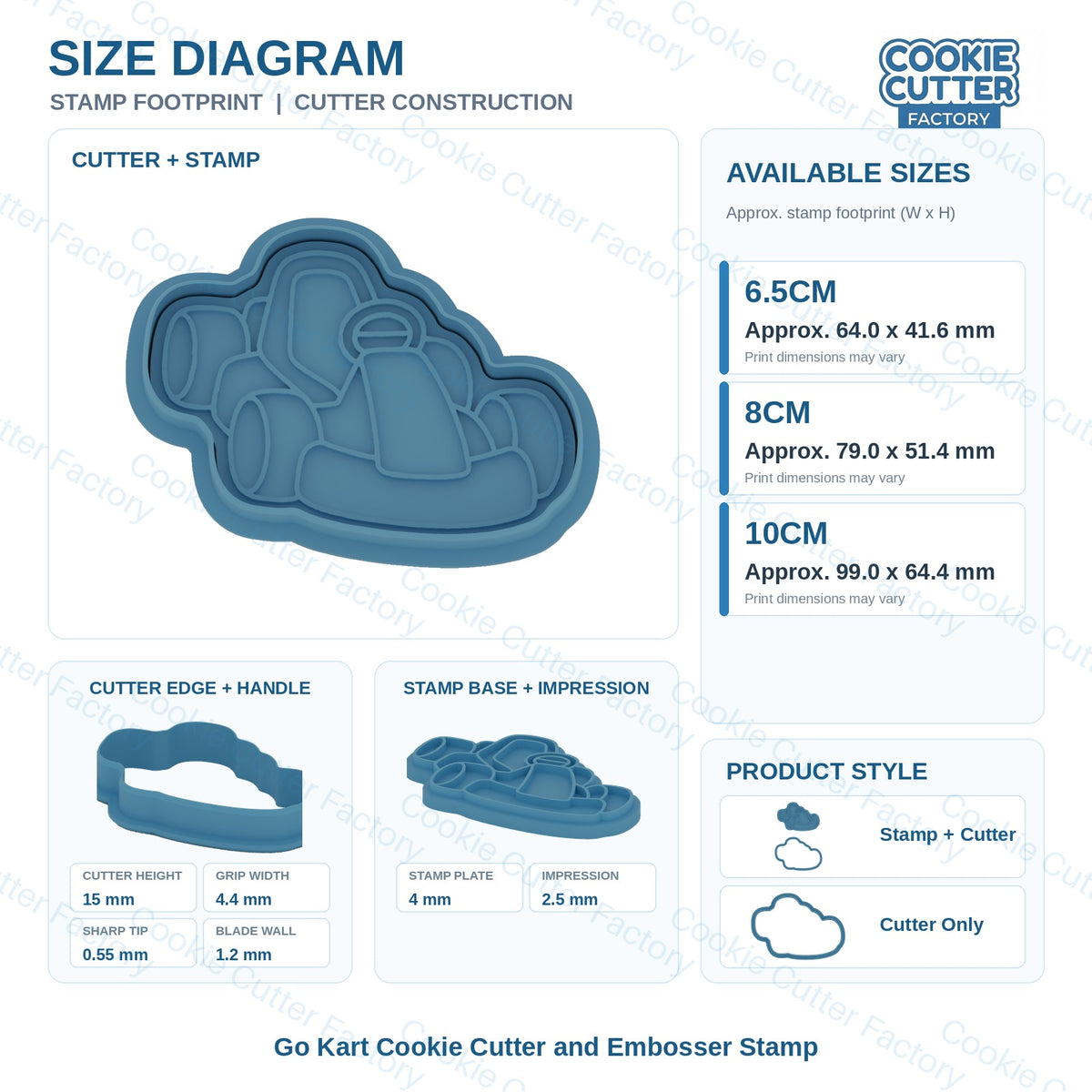 Go Kart Cookie Cutter and Embosser Stamp | CCF_APPROVED_MEDIA_V1:3:396197ed2d1a5de62b8e42d1d79e30be76b2157116275d63dfc5eb9c71c2f30c