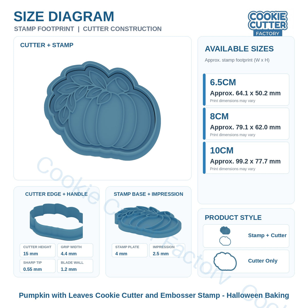 Pumpkin with Leaves Cookie Cutter and Embosser Stamp - Halloween Baking | CCF_APPROVED_MEDIA_V1:3:32ec5c13eb022bca73efd595a4283cb66285de7caabaf1b87e5678ed6381d439