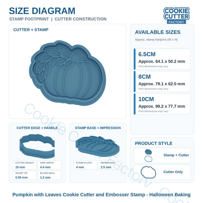 Pumpkin with Leaves Cookie Cutter and Embosser Stamp - Halloween Baking | CCF_APPROVED_MEDIA_V1:3:32ec5c13eb022bca73efd595a4283cb66285de7caabaf1b87e5678ed6381d439