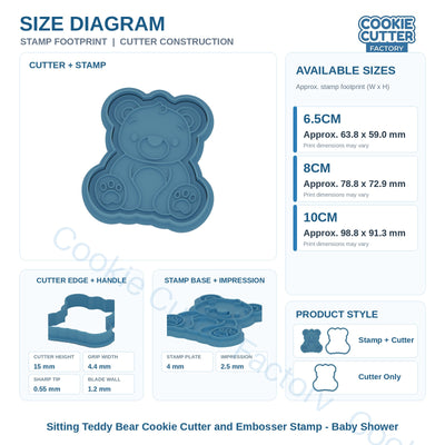 Sitting Teddy Bear Cookie Cutter and Embosser Stamp - Baby Shower | CCF_APPROVED_MEDIA_V1:3:2dbba9a555e017e16902853f2b26488bbde4b2e8c172c50f7e9571c908d318ae