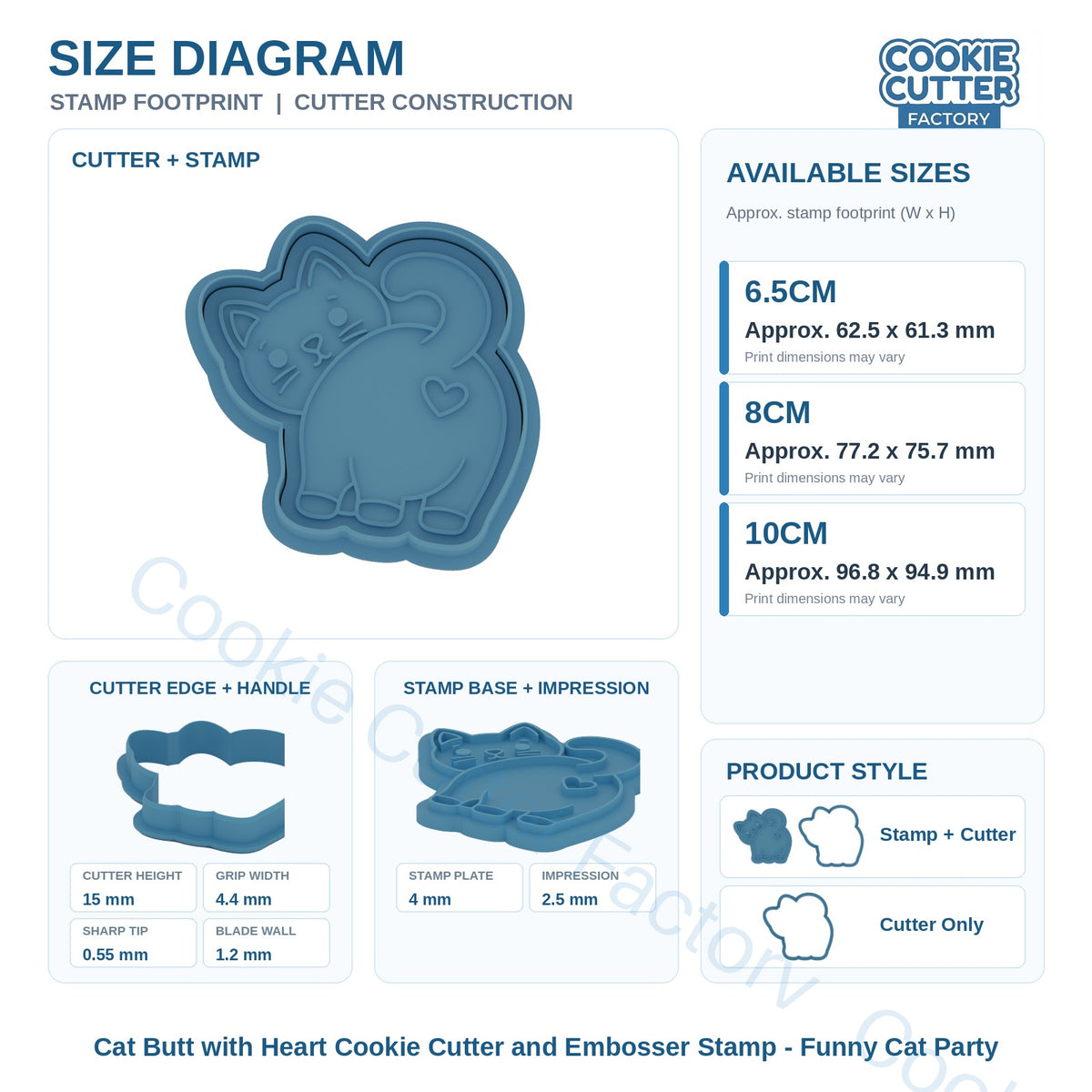 Cat Butt with Heart Cookie Cutter and Embosser Stamp - Funny Cat Party | CCF_APPROVED_MEDIA_V1:3:625f5d7e0b82623b47607380f34fd50fd8edc9bd7ade0b7a33a9f1345c57886a