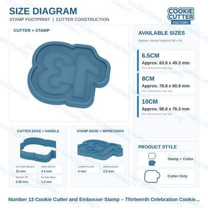 Number 13 Cookie Cutter and Embosser Stamp – Thirteenth Celebration Cookie Baking | CCF_APPROVED_MEDIA_V1:3:1029fb414f8ec6361f75fb644fdd3c2a4d85661f033a3f12cf72936e8e171464