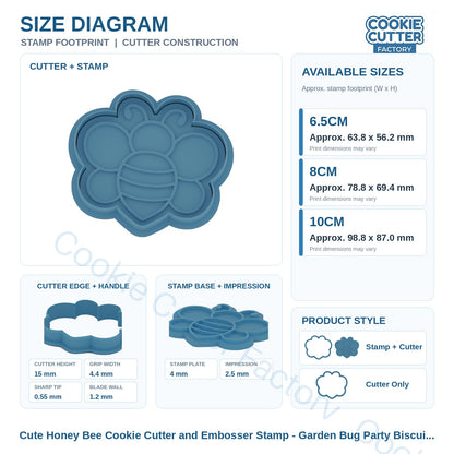 Cute Honey Bee Cookie Cutter and Embosser Stamp - Garden Bug Party Biscuits | CCF_APPROVED_MEDIA_V1:3:92d283745de1f73099422dd6411f3d8ff93fc30ae243c410777bd844901b4e13