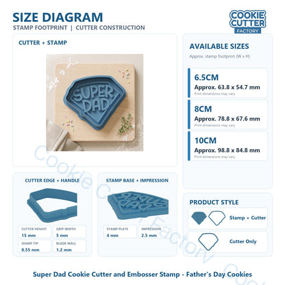 Super Dad Cookie Cutter and Embosser Stamp - Father's Day Cookies | CCF_APPROVED_MEDIA_V1:4:b460409a73142215fc4b18c7997cf14fb19cc098ff2e0dee513b2556005fbc9d