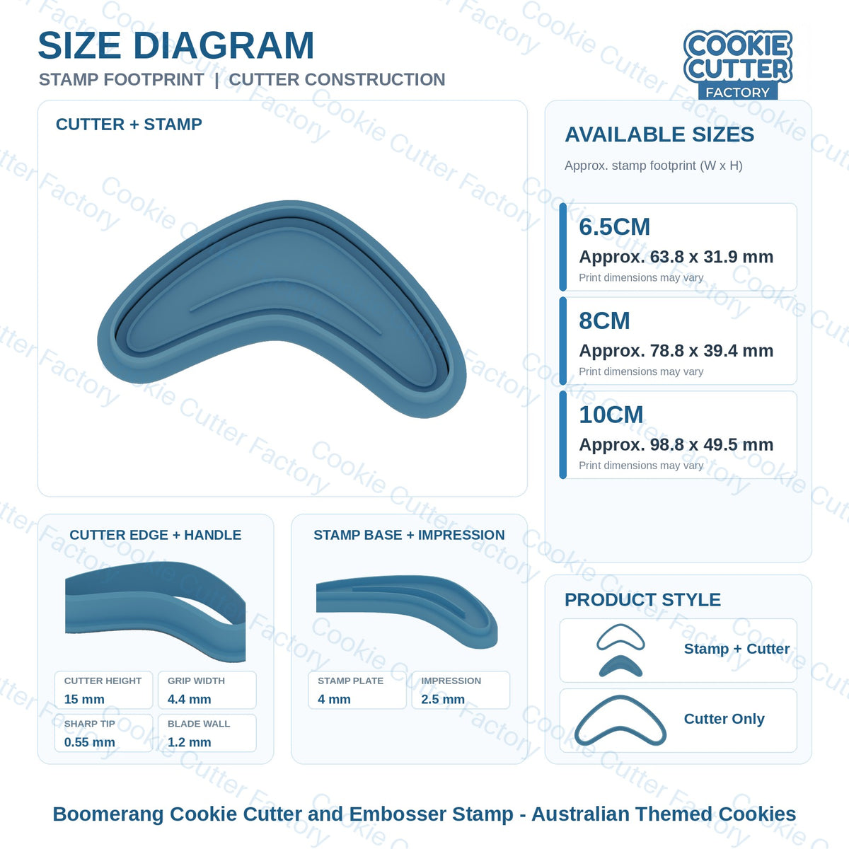 Boomerang Cookie Cutter and Embosser Stamp - Australian Themed Cookies | CCF_APPROVED_MEDIA_V1:3:ef5d5c78331e48c6aa5a1b7b4c043d96a782de80568294ddde52f27ef4ded591
