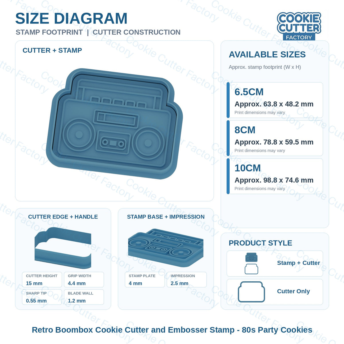 Retro Boombox Cookie Cutter and Embosser Stamp - 80s Party Cookies | CCF_APPROVED_MEDIA_V1:3:26e5b82f2be7ed004d977e0ddd10f6d83cc870141bc5284ff4d516e58eabe5c5