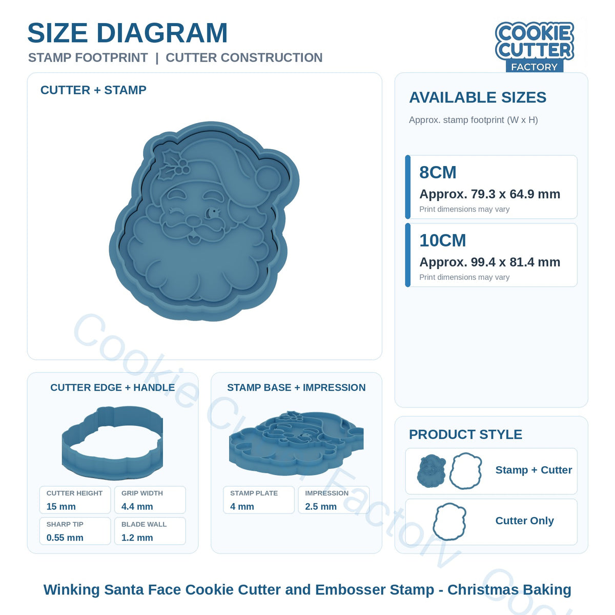 Winking Santa Face Cookie Cutter and Embosser Stamp - Christmas Baking | CCF_APPROVED_MEDIA_V1:3:1e4c346cdc51ce3a48970ae409cbabf007dbbb2dc6e25c10fad8e2e968a8a4b0