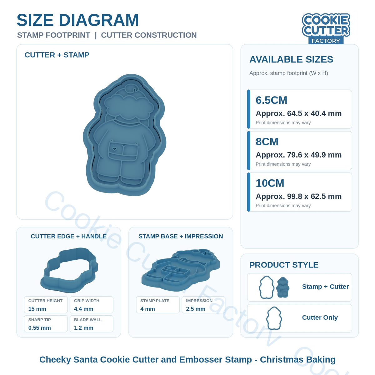 Cheeky Santa Cookie Cutter and Embosser Stamp - Christmas Baking | CCF_APPROVED_MEDIA_V1:3:4881512171c3e74cddc357d1bcf3b0ae9c8402602a31f54f37557d37c33ac6f5