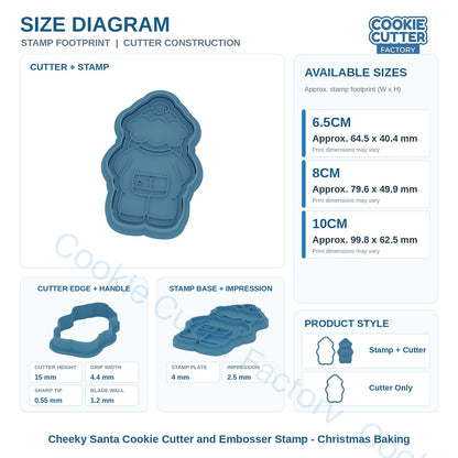 Cheeky Santa Cookie Cutter and Embosser Stamp - Christmas Baking | CCF_APPROVED_MEDIA_V1:3:4881512171c3e74cddc357d1bcf3b0ae9c8402602a31f54f37557d37c33ac6f5