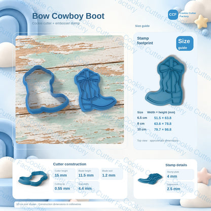 Ribbon Bow Cowboy Boot Cookie Cutter and Embosser Stamp | CCF_APPROVED_MEDIA_V1:3:9ec72927f7624688cf04bd780bd6a9430bd3f7828da782f5d3476201aa36e3e8
