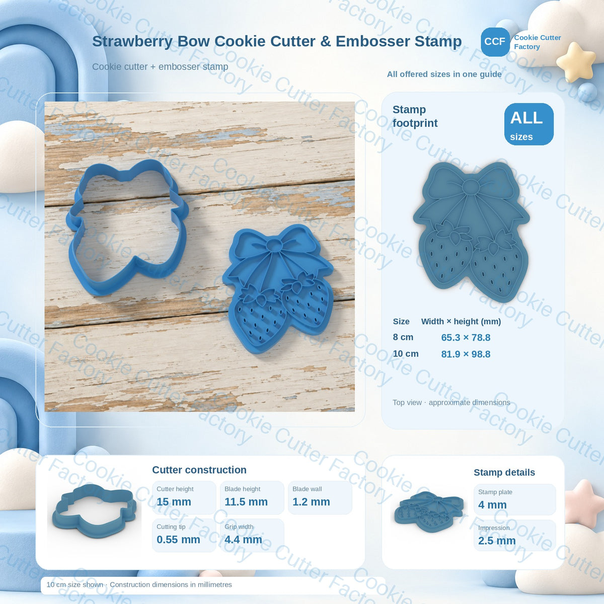 Strawberry Bow Cookie Cutter & Embosser Stamp | CCF_APPROVED_MEDIA_V1:3:99f0b45058b2169b44e4906ff2d1111a98f46f150e415562e1486d6832e622d6