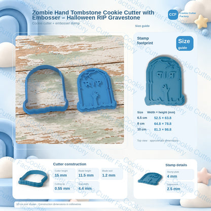 Zombie Hand Tombstone Cookie Cutter with Embosser – Halloween RIP Gravestone | CCF_APPROVED_MEDIA_V1:3:a1fbd2f5ccb73e3a15cfb43aaf0e6697995b3d9da6920caeb339cd3ee4dcecd4