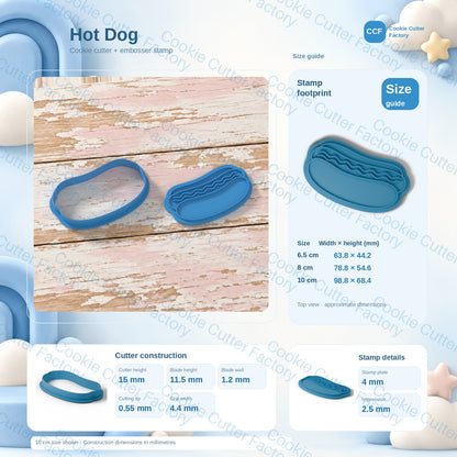 Hot Dog With Wavy Mustard Cookie Cutter and Embosser Stamp | CCF_APPROVED_MEDIA_V1:3:f9c5e64add15974bb3368dd065837488c3c7df13fbb07c4fafa7bfea17b64dc9
