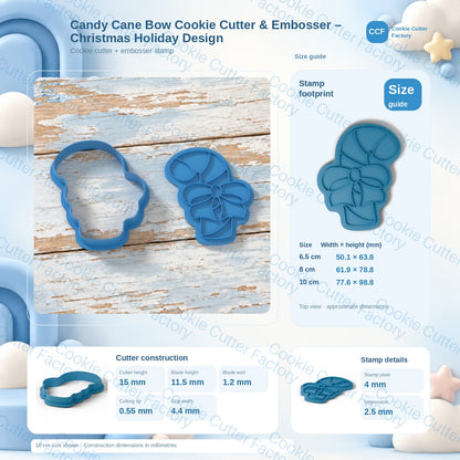 Candy Cane Bow Cookie Cutter & Embosser – Christmas Holiday Design | CCF_APPROVED_MEDIA_V1:3:83e468e6bde787cb08df7d1cb428cc3572fbe2f9041bbc3b6485d7c88750ba21