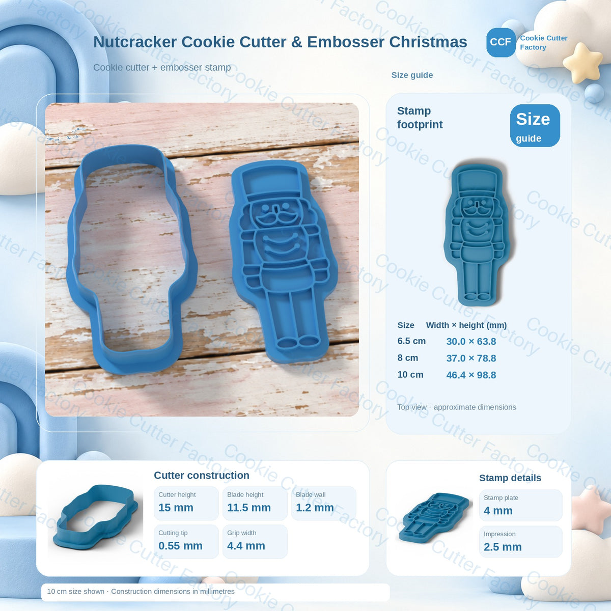 Nutcracker Cookie Cutter & Embosser Christmas | CCF_APPROVED_MEDIA_V1:3:e7faefce431258e3c216b9c0e77264e467eec245bea3c380139ff74d3f0fad46