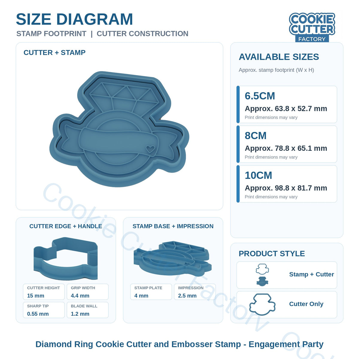 Diamond Ring Cookie Cutter and Embosser Stamp - Engagement Party | CCF_APPROVED_MEDIA_V1:3:f47b70bcc6c50a511685d82658b68d54ca544d7e72d203c7f78c0dd0d6e4f49c