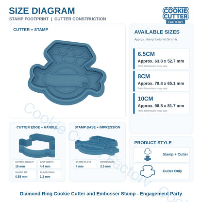 Diamond Ring Cookie Cutter and Embosser Stamp - Engagement Party | CCF_APPROVED_MEDIA_V1:3:f47b70bcc6c50a511685d82658b68d54ca544d7e72d203c7f78c0dd0d6e4f49c