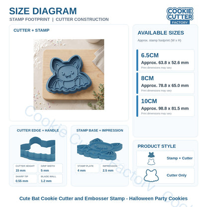 Cute Bat Cookie Cutter and Embosser Stamp - Halloween Party Cookies | CCF_APPROVED_MEDIA_V1:3:8938213d7b23fc6a78925ada197eefa2de8b52c219ba409696de65c7a1c756af