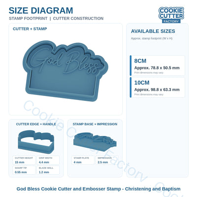God Bless Cookie Cutter and Embosser Stamp - Christening and Baptism | CCF_APPROVED_MEDIA_V1:3:63ca731ac40aa81686b896c326dadeef7bf9e173736a32a165053d4299e79c0b
