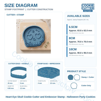 Heart Eye Skull Cookie Cutter and Embosser Stamp - Halloween Party Cookies | CCF_APPROVED_MEDIA_V1:3:a63f2708cd4835fe4696383b09eb78118a4b569879d795151468e7b5a74762cf
