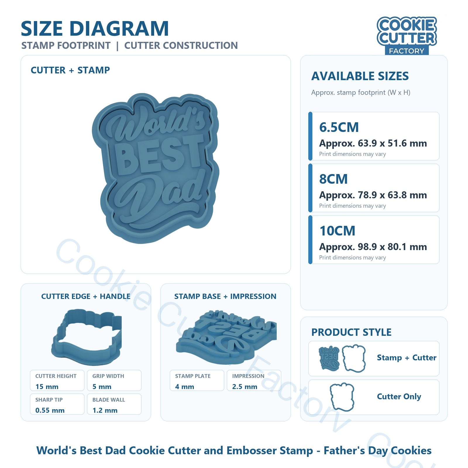World's Best Dad Cookie Cutter and Embosser Stamp - Father's Day Cookies | CCF_APPROVED_MEDIA_V1:3:d8053b5c07fee0c7a43a5447e68a9cc6b302f1653c37ba8618040529e448aa48