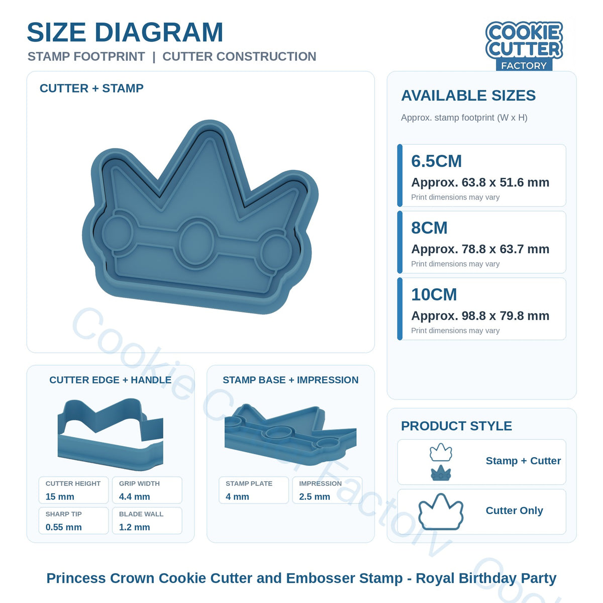 Royal Crown Cookie Cutter and Embosser Stamp - Royal Birthday Party | CCF_APPROVED_MEDIA_V1:3:650ec19cf2a3e47bf002d8086aa3bc5d5fb77a4ed6844f7716a476ac0c60813a