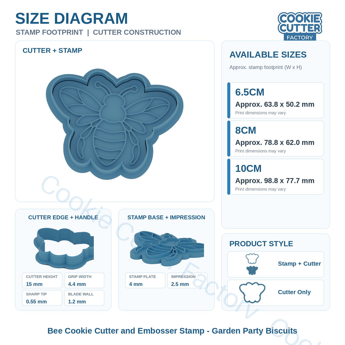 Bee Cookie Cutter and Embosser Stamp - Garden Party Biscuits | CCF_APPROVED_MEDIA_V1:3:50952e66a087d9faef0a77c66a350bb6e36485b58dc137049cd2e6e1a508d854