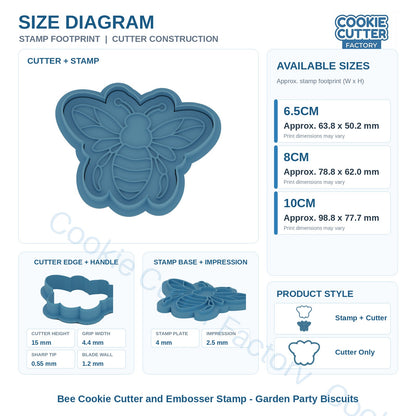 Bee Cookie Cutter and Embosser Stamp - Garden Party Biscuits | CCF_APPROVED_MEDIA_V1:3:50952e66a087d9faef0a77c66a350bb6e36485b58dc137049cd2e6e1a508d854