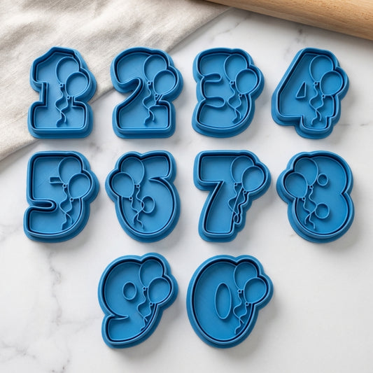 Number Cookie Cutters with Balloon Design NSB020