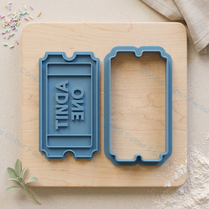 Admit One Ticket Cookie Cutter and Embosser Stamp - Event Cookies